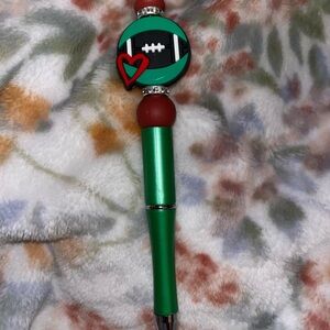 Green Football Themed Pen